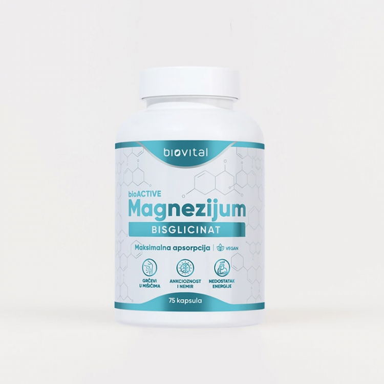 Biovital BioActive Magnezijzm Bisglicinat 75 kapsula